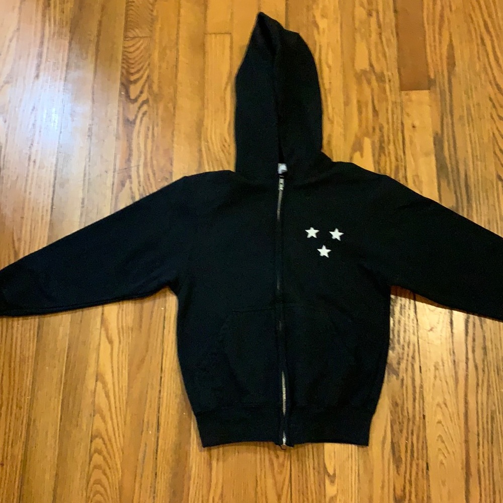 black and white star peace hoodie from denny’s